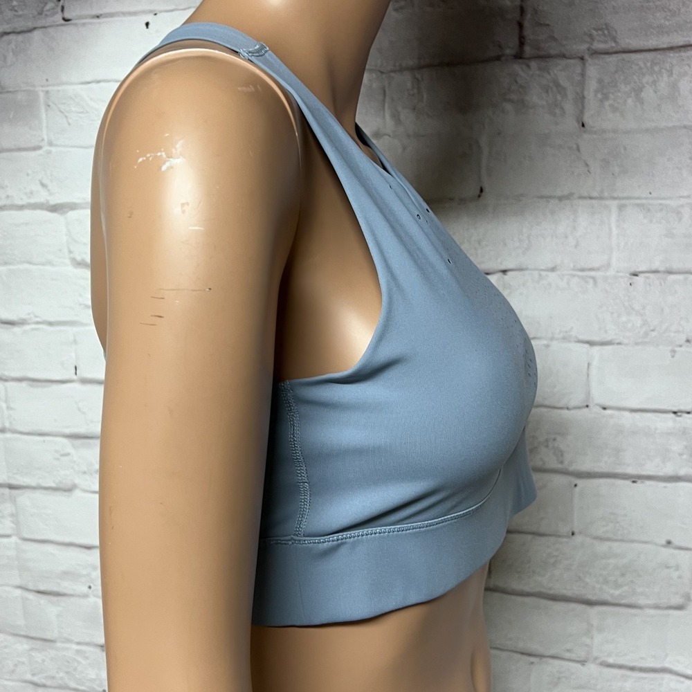 Calia Sports Bra Womens Medium Blue Gray Cutout Razorback High Impact Comfort - Picture 5 of 12